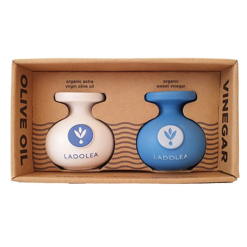 Dárkový box s BIO extra panenským olivovým olejem a BIO sladkým hroznovým octem 160ml Ladolea